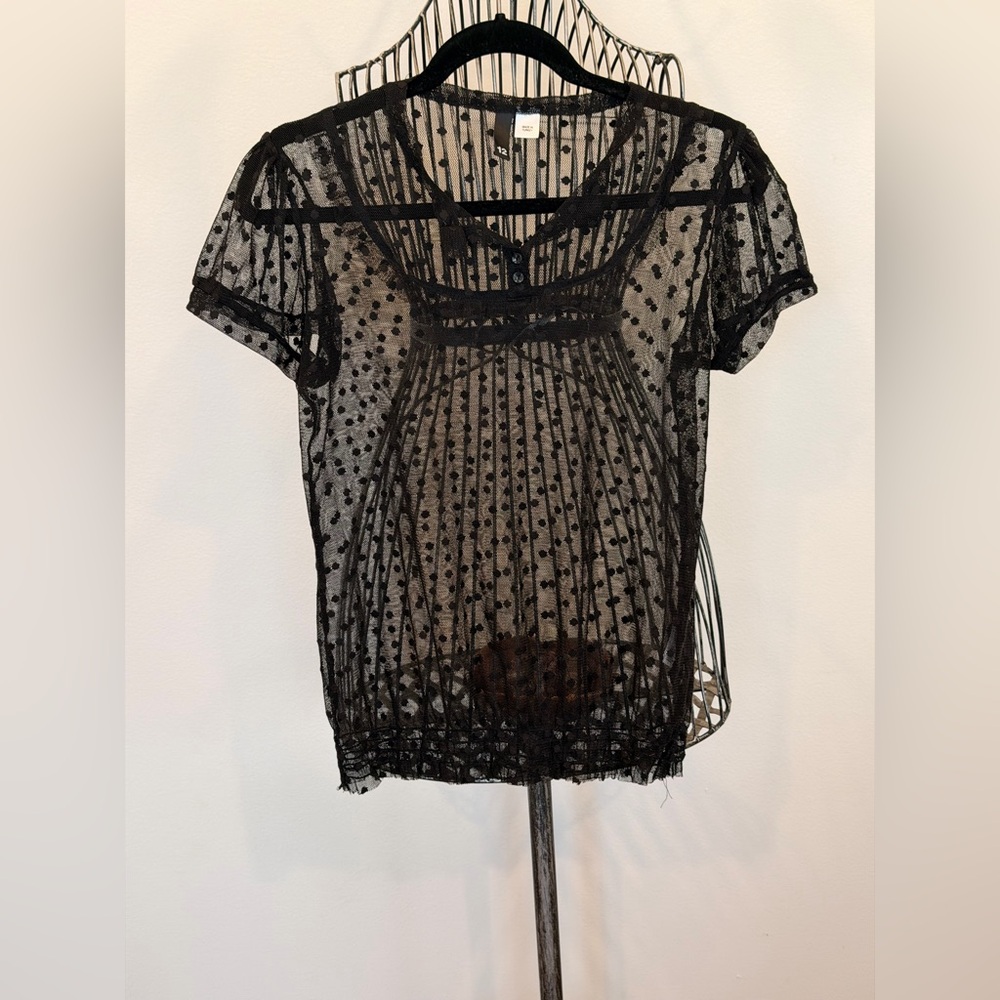 H&M Sheer Polka Dot Blouse